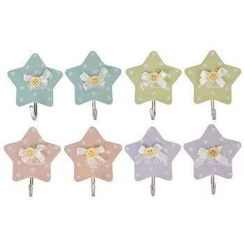 Крючки самоклеящиеся для полотенец 2 шт, 4 цвета, ВЕСЕЛЫЙ РОДЖЕР "Звездочка"