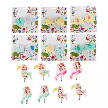 Крючки в ванную самоклеящиеся 2 шт, ВЕСЕЛЫЙ РОДЖЕР WF-134