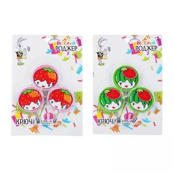 Крючки в ванную самоклеящиеся 3 шт, пластик, ВЕСЕЛЫЙ РОДЖЕР WF-015