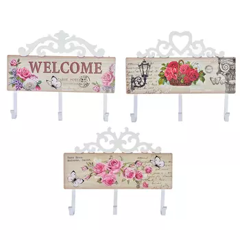 Крючок декоративный тройной, 25х30 см, МДФ, 3 дизайна