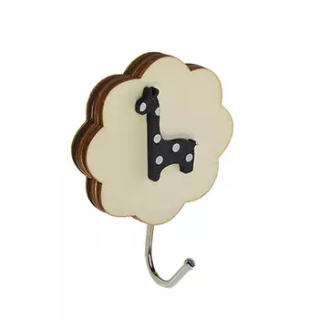 Крючок на кухню самоклеящийся, дерево/металл, ВЕСЕЛЫЙ РОДЖЕР "Жираф"