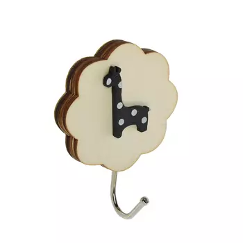 Крючок на кухню самоклеящийся, дерево/металл, ВЕСЕЛЫЙ РОДЖЕР "Жираф"