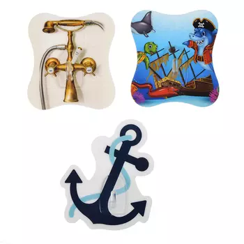 Крючок самоклеящийся фигурный для ванной, 8 см