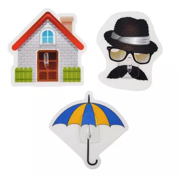 Крючок самоклеящийся фигурный в прихожую, 8 см