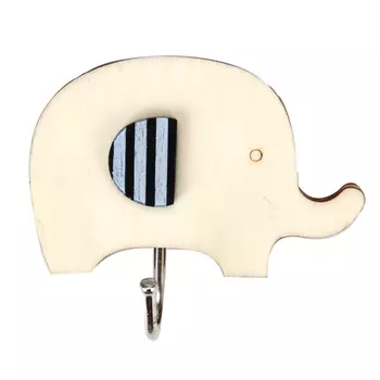 Крючок в ванную самоклеящийся, дерево/металл, ВЕСЕЛЫЙ РОДЖЕР "Слоник"