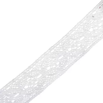 Кружево, хлопок, 2,5-4см/1м, белое, 4 дизайна