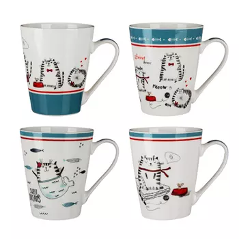 Кружка 300 мл, MILLIMI Милый дом, керамика, 4 дизайна