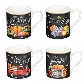 Кружка 310 мл, MILLIMI Урожай, керамика, 4 дизайна