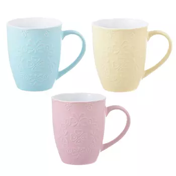 Кружка 340 мл, керамика, 3 цвета, MILLIMI "Ирина"