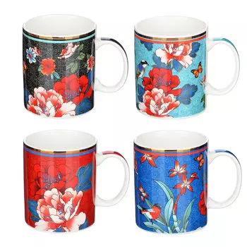 Кружка 340 мл, MILLIMI Японский сад, керамика, 4 дизайна