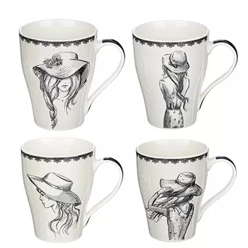 Кружка 350 мл, MILLIMI Незнакомка, керамика, 4 дизайна