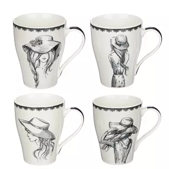 Кружка 350 мл, MILLIMI Незнакомка, керамика, 4 дизайна