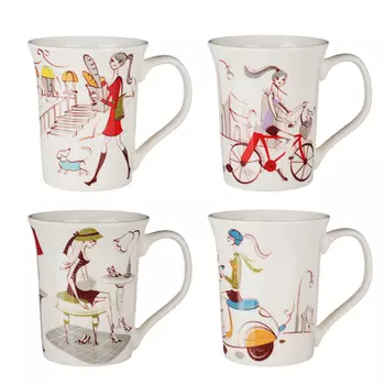 Кружка 370 мл, MILLIMI Подружка, керамика, 4 дизайна