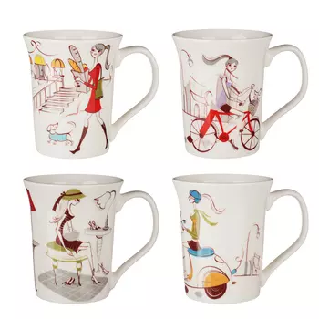 Кружка 370 мл, MILLIMI Подружка, керамика, 4 дизайна