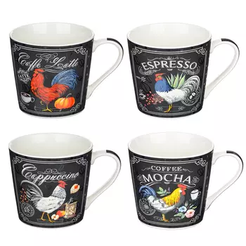 Кружка 400 мл, MILLIMI Винтаж, керамика, 4 дизайна