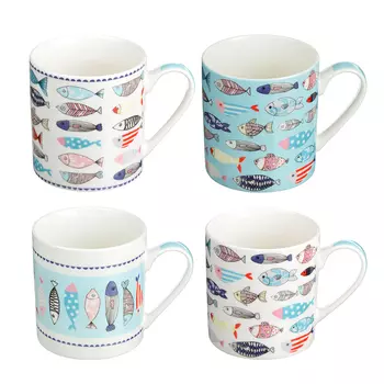 Кружка керамическая 325 мл, 4 дизайна, MILLIMI "На рыбалку"