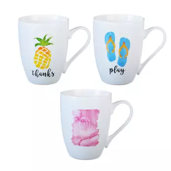 Кружка керамическая 340 мл, 4 дизайна MILLIMI "Пляж"