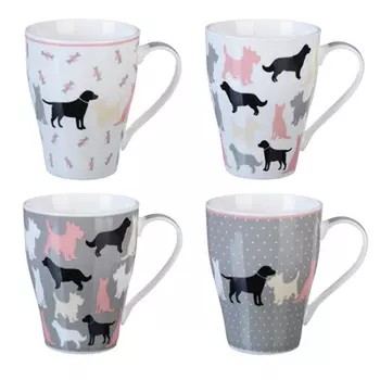 Кружка керамическая 355 мл, 4 дизайна, MILLIMI "Собачьи истории"