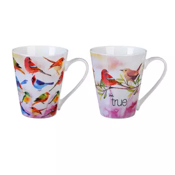 Кружка керамическая 400 мл, 2 дизайна, MILLIMI "Колибри"