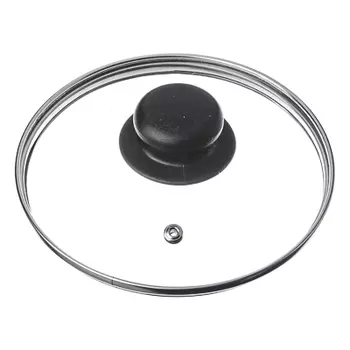 Крышка стеклянная 28см с метал/ободком + ручка