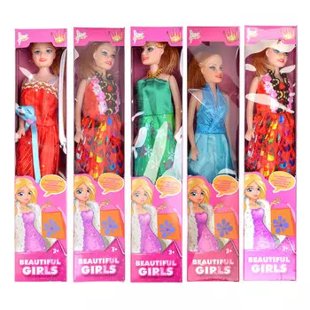 Кукла 29см, пластик, полиэстер, 4 дизайна