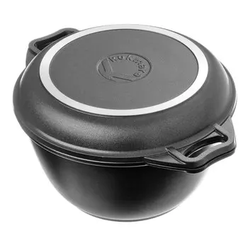 КУКМАРА Казан с антипригарным покрытием 3л с крышкой-сковородой КМ-к34а