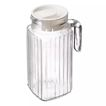 Кувшин с крышкой 750 мл, стекло, пластик