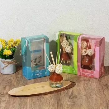 LADECOR Аромадиффузор с палочками, 50мл (роза и эвкалипт, яблочный пирог, солнечный день)