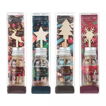 LADECOR Аромадиффузор с палочками и декором, 10мл, 4 аромата