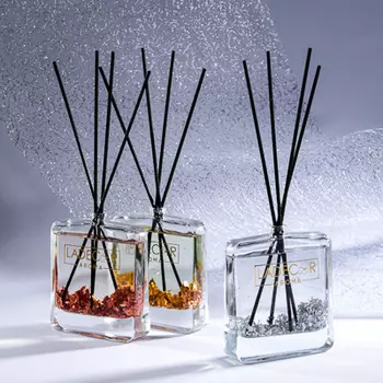 LADECOR Аромадиффузор с палочками, с блестками, 100 мл, 3 аромата