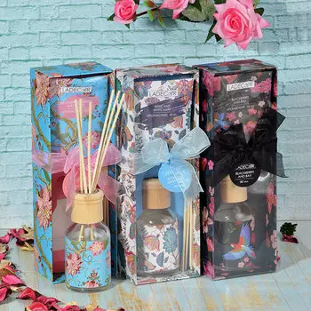 LADECOR Ароманабор 80мл с 6 палочками и аромасаше 10гр, (роза белый мускус, нектарин мед, ежевика)