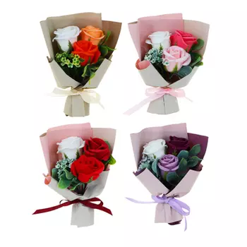 LADECOR Букет из мыльных лепестков, 12x7x19 см, 4 цвета, арт K-352