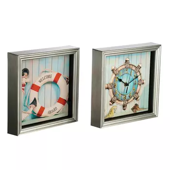 LADECOR CHRONO Часы настенные с панно, 24,3x24,3x5см, пластик, 1хАА, арт 2