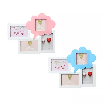 LADECOR Фоторамка на 4 фотографии, 33х37см (10х15см), пластик, 2 цвета