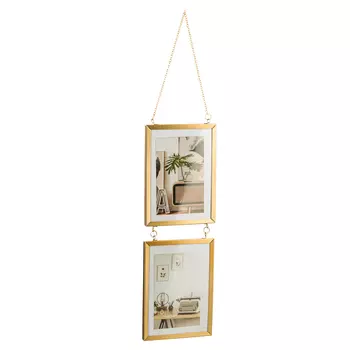 LADECOR Фоторамка на шнуре, 2 фото 15х10см, металл, 2 цвета