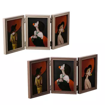 LADECOR Фоторамка настольная складная, на 3 фото 10х15см, дерево, 2 цвета