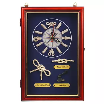 LADECOR Ключница декоративная на 6 крючков, дерево, стекло, 30х20х7см, арт.08-08