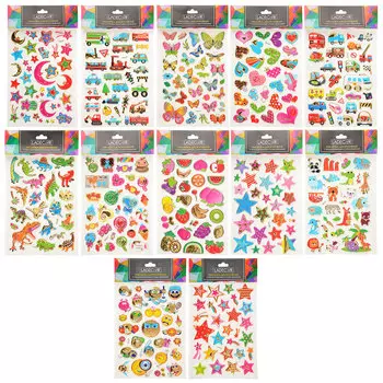 LADECOR Наклейка декоративная с фольгированным слоем, объемная, 26х15,5 см, бумага, 12 дизайнов