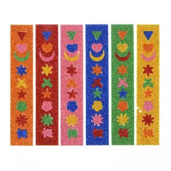 LADECOR Наклейка декоративная с глиттером, 12х22 см, 6 цветов