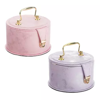 LADECOR Шкатулка для украшений с зеркалом и съемным ярусом с секциями, 16х9,5см, полиэстер, 2 цвета