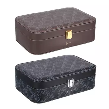 LADECOR Шкатулка для украшений с зеркалом и секциями, 22х14,5х7см, полиэстер, 2 дизайна