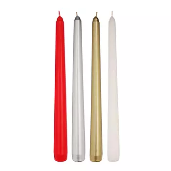LADECOR Свеча античная коническая парафиновая, 25 см, 4 цвета
