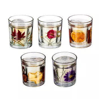 LADECOR Свеча ароматическая с декором, парафин, 8x9см, 4 вида