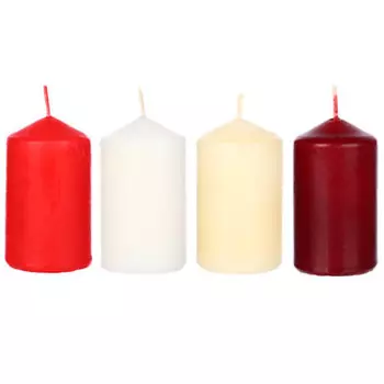 LADECOR Свеча пеньковая, парафин, 5х9см, 4 цвета
