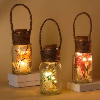 LADECOR Светильник декоративный, 6,8x6,8x15см, стекло, 1xCR2032, 3 цвета