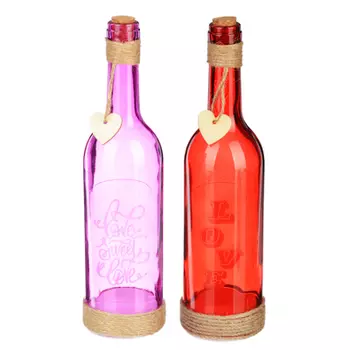 LADECOR Светильник LED в форме бутылки, стекло, 29,5см, 2 цвета, 3хААА