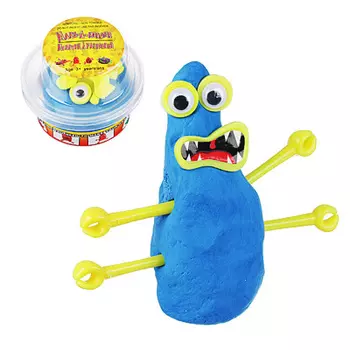 LASTIKS МонстроЛизун, в комплекте: глазки, ручки, зубы, 55-65гр, полимер, пласт, 8,5х6,5см, 4 цвета