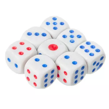 LDGames Кубики игральные 8 шт, 11x11мм, пластик