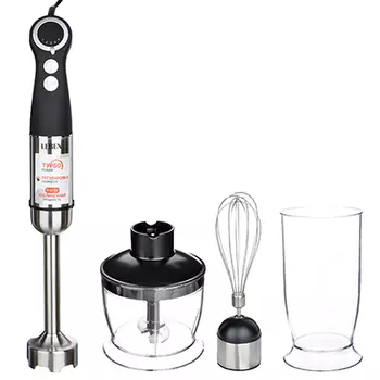 LEBEN Блендер погружной 900Вт, чаша+мерн.стакан, венчик, 6 скор., нерж.сталь, пластик 269-019