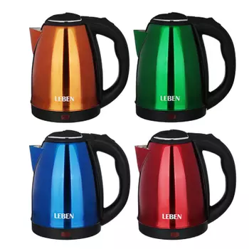 LEBEN Чайник электрический 1,8л, 1500Вт, нерж. сталь, 4 цвета 291-071